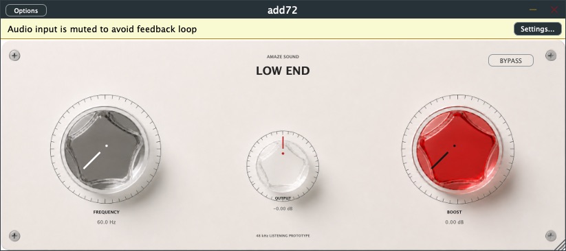 add72 界面的 Frequency、Output 和 Boost 控件